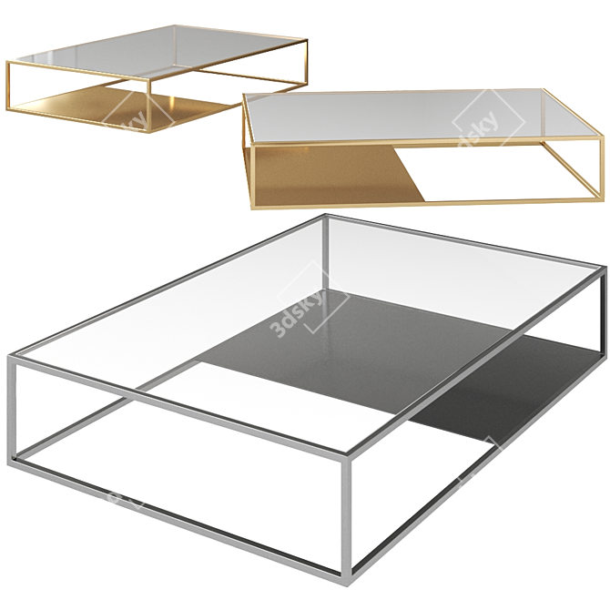 Sleek Half & Half Coffee Table 3D model image 1