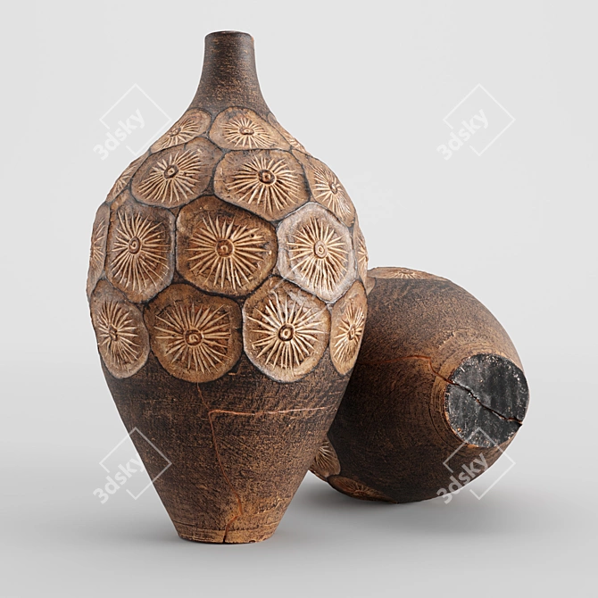 Exquisite Ethnic Vase: 3D Scanned Masterpiece 3D model image 3