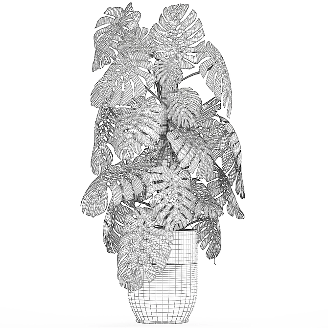 Exotic Plant Collection: Indoor & Outdoor in Luxurious Godwin Longhi Pot 3D model image 5