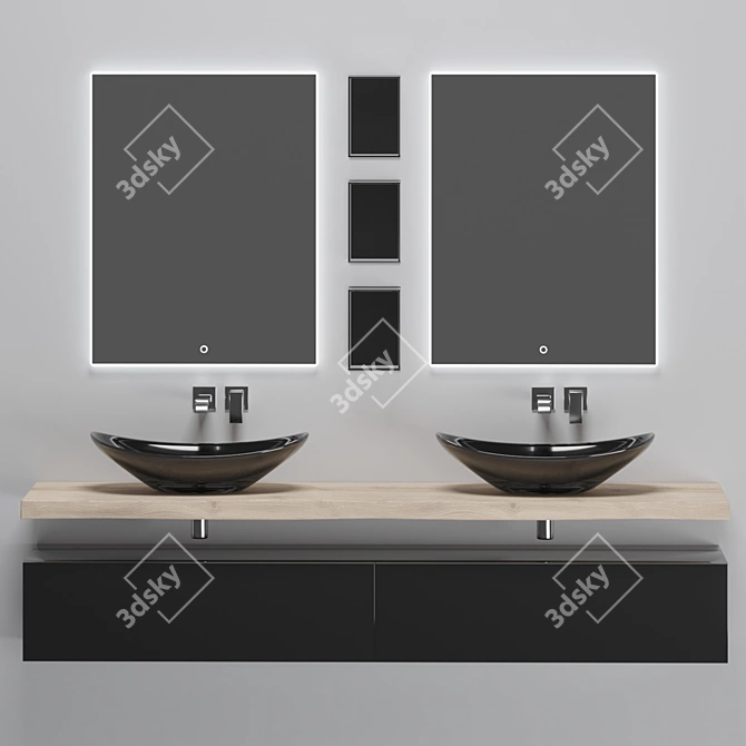 Velvex Gloss 190 Bathroom Furniture Set 3D model image 1