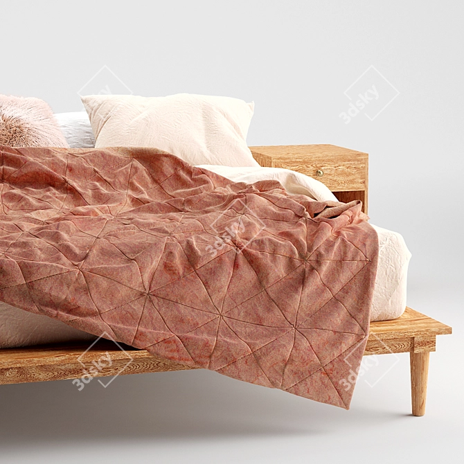 Modern Amelia Platform Bed: Urban Outfitters 3D model image 2