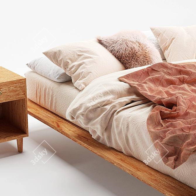 Modern Amelia Platform Bed: Urban Outfitters 3D model image 3