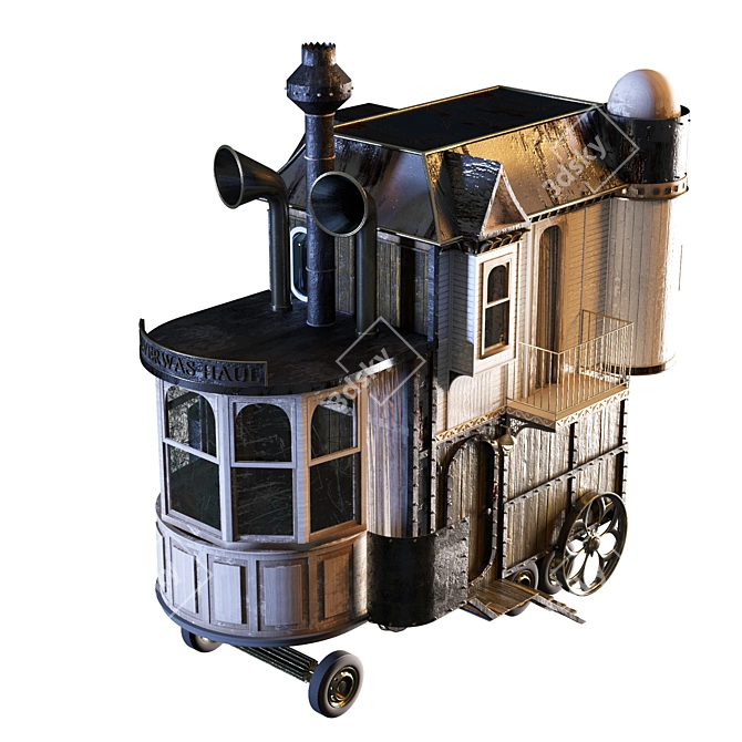 Victorian Steampunk Mobile Home 3D model image 7