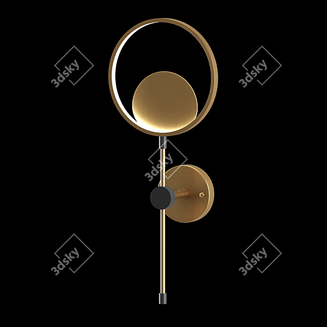 Modern LED Ring Wall Lamp: Lampatron RISOR 3D model image 2
