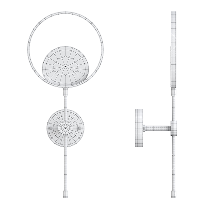 Modern LED Ring Wall Lamp: Lampatron RISOR 3D model image 3