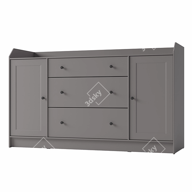 Hauga Sideboard, Elegant Gray-White 3D model image 2