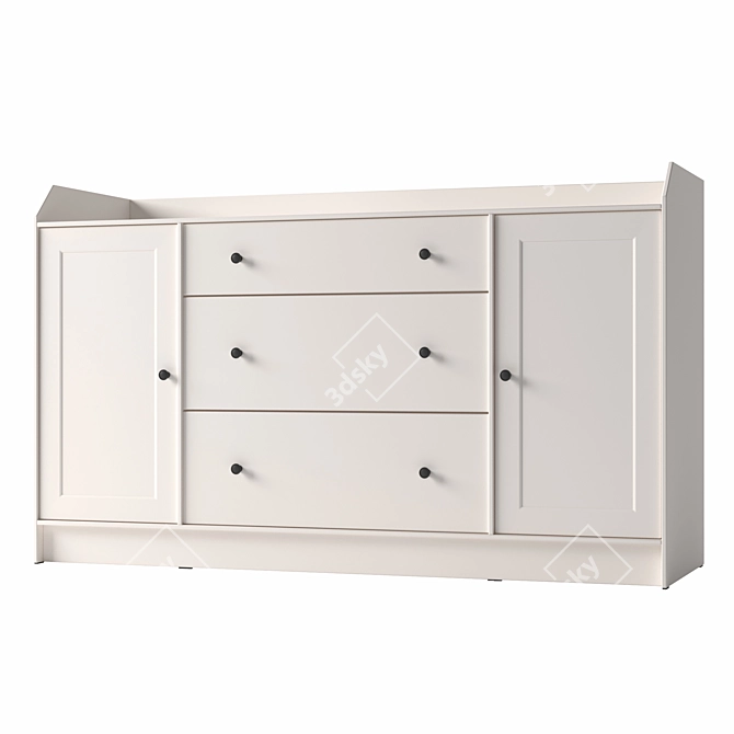 Hauga Sideboard, Elegant Gray-White 3D model image 3