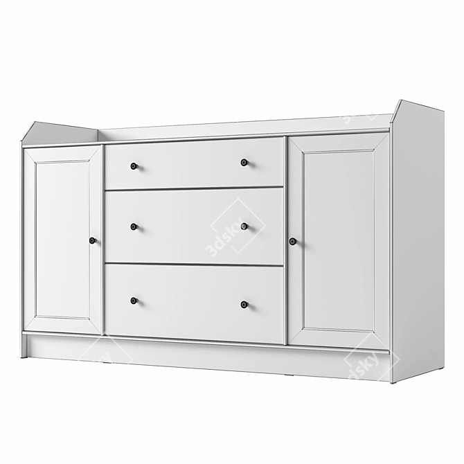 Hauga Sideboard, Elegant Gray-White 3D model image 4