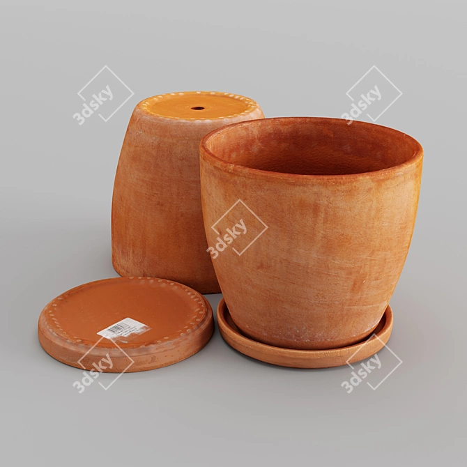 3D Scanned Pot Set 3D model image 8