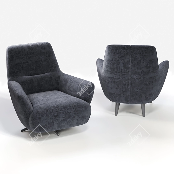 Modern Polygon Armchair 3D model image 2