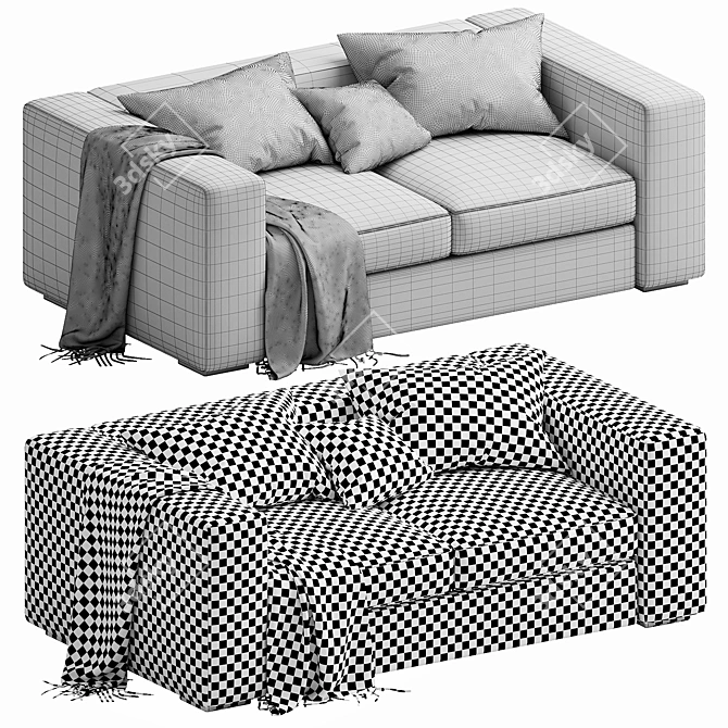 Modern Boconcept Cenova Sofa: Stylish & Versatile 3D model image 4
