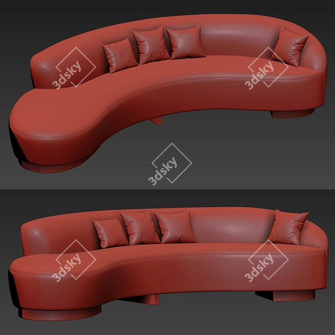 Elegant Freeform Vladimir Kagan Canape Sofa 3D model image 2