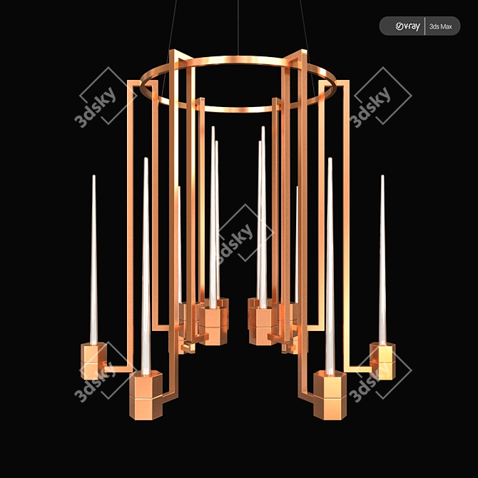 Elegant Chandelier Glimma: Embrace Radiance 3D model image 1