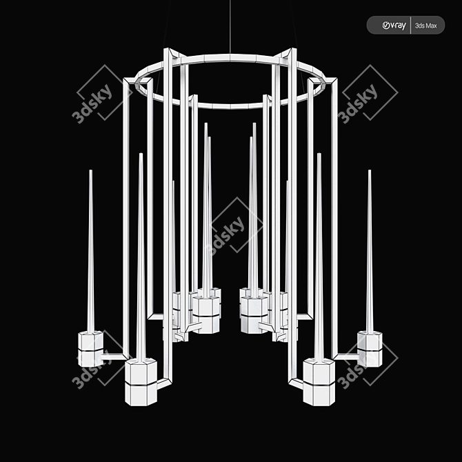 Elegant Chandelier Glimma: Embrace Radiance 3D model image 2