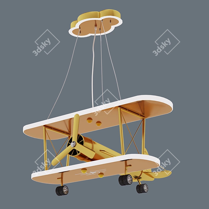 Title: Luxury Golden Airplane Chandelier 3D model image 4