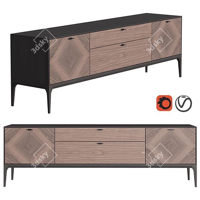 Elegant Verona TV Stand: Versatile Design for Your Home 3D model image 1