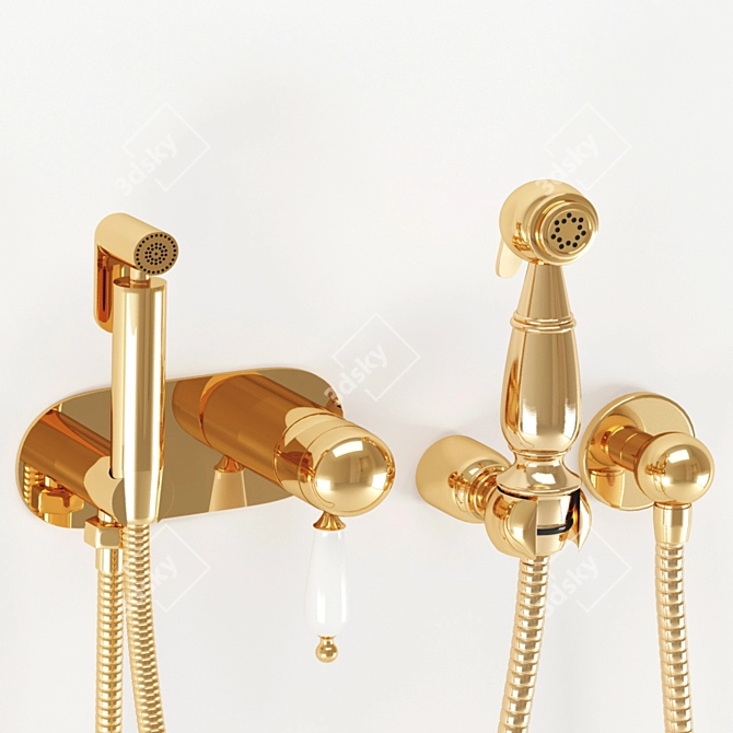 Luxury Gold Shower Collection 3D model image 3