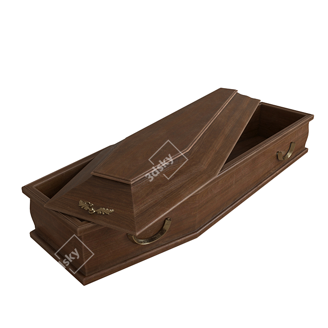 Elegant Crimson Coffin 3D model image 2