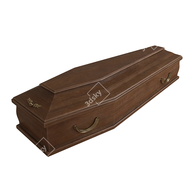 Elegant Crimson Coffin 3D model image 4