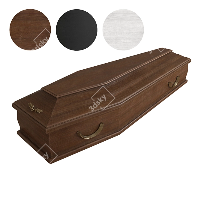 Elegant Crimson Coffin 3D model image 7