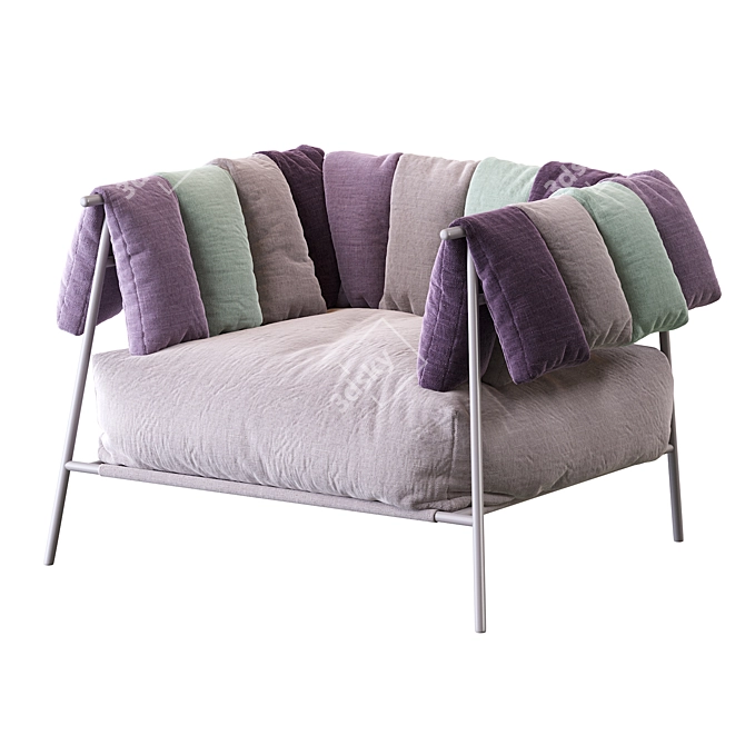Stylish Armchair: Tirella by Bonaldo 3D model image 3