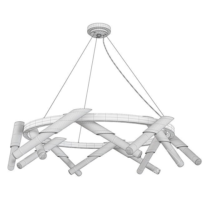 Enchanting Luciole Chandelier 3D model image 2