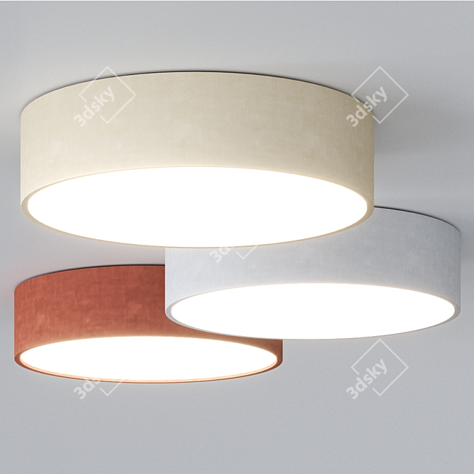 Elegant Vivien LED Fabric Ceiling Lamp 3D model image 1