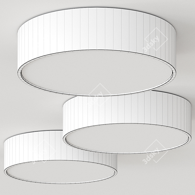 Elegant Vivien LED Fabric Ceiling Lamp 3D model image 2