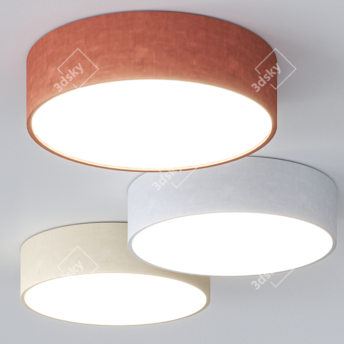 Elegant Vivien LED Fabric Ceiling Lamp 3D model image 3