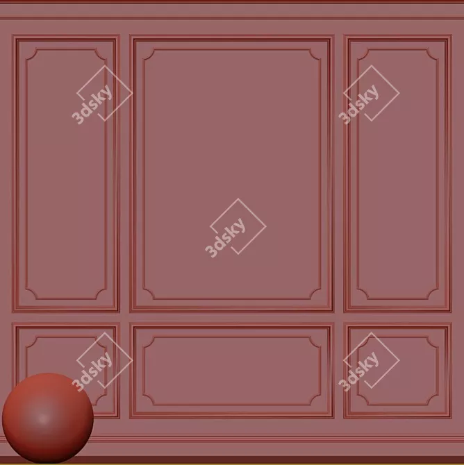 Elegant Molding Plaster: SW 7014 Eider White & SW 7016 Mindful Gray 3D model image 3