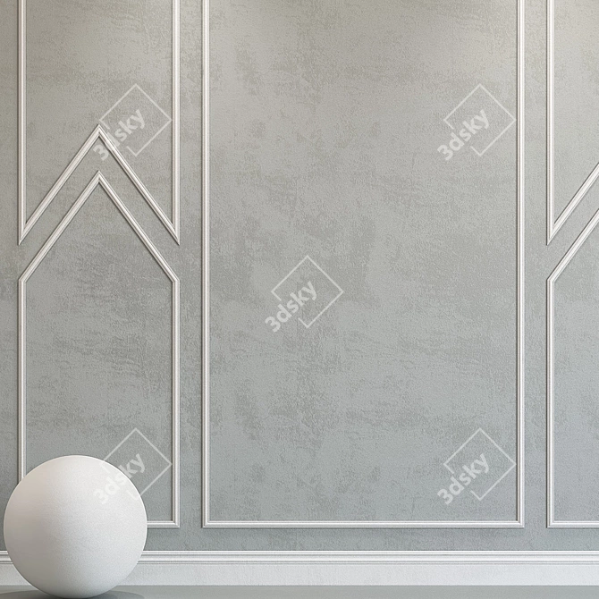 Elegant Molded Plaster: Cloud Dancer 3D model image 2