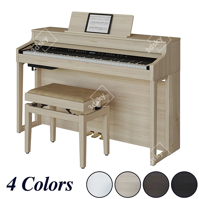 Roland HP 702: Next-Level Digital Piano 3D model image 1