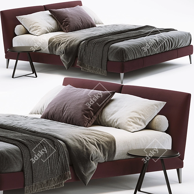 Stylish Maxalto Selene Bed 3D model image 1