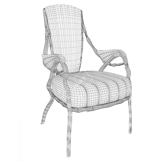 Elegance Armchair: 60x70x100cm 3D model image 2