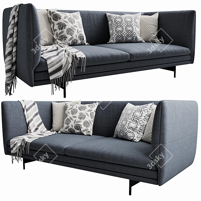 Modern Boconcept Nantes Sofa 3D model image 2