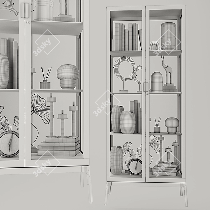 Modern Glass Display Cabinet 3D model image 3