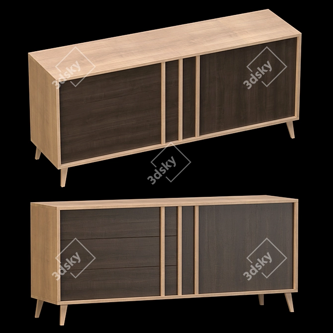 Sleek 3-Drawer Chest: Malmo BMS 3D model image 1