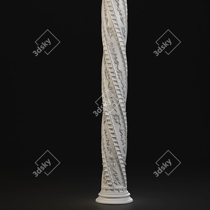 Carved Plaster Column: 3D Model 3D model image 3