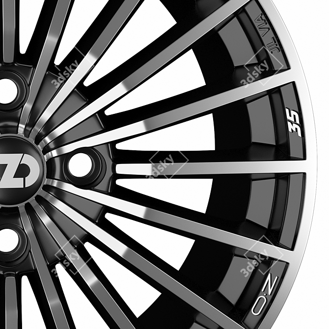 OZ Racing 35th Anniversary Alloy Wheel - Sleek and Stylish 3D model image 3