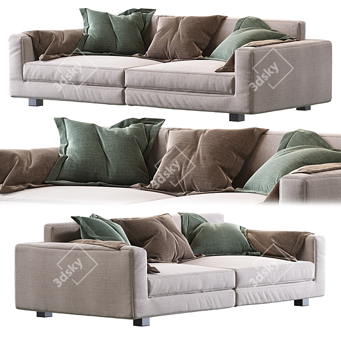 Sleek Nebula Nine Sofa - Moroso 3D model image 2