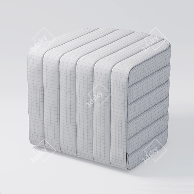 Zigzag Pouf: Stylish Comfort for Your Space 3D model image 2