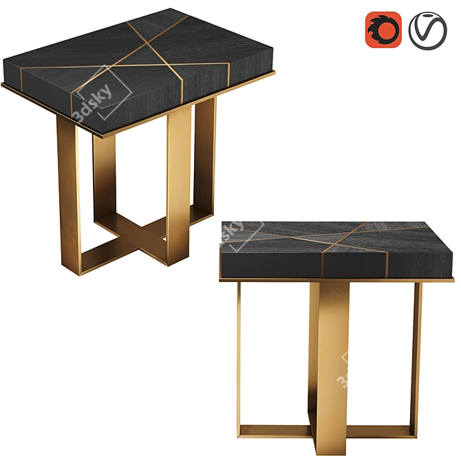 Title: Stunning Starfall Side Table 3D model image 1