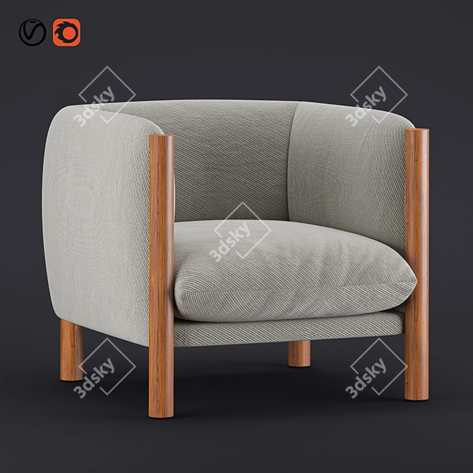 Modern Kelly Wearstler Hesby Chair 3D model image 1