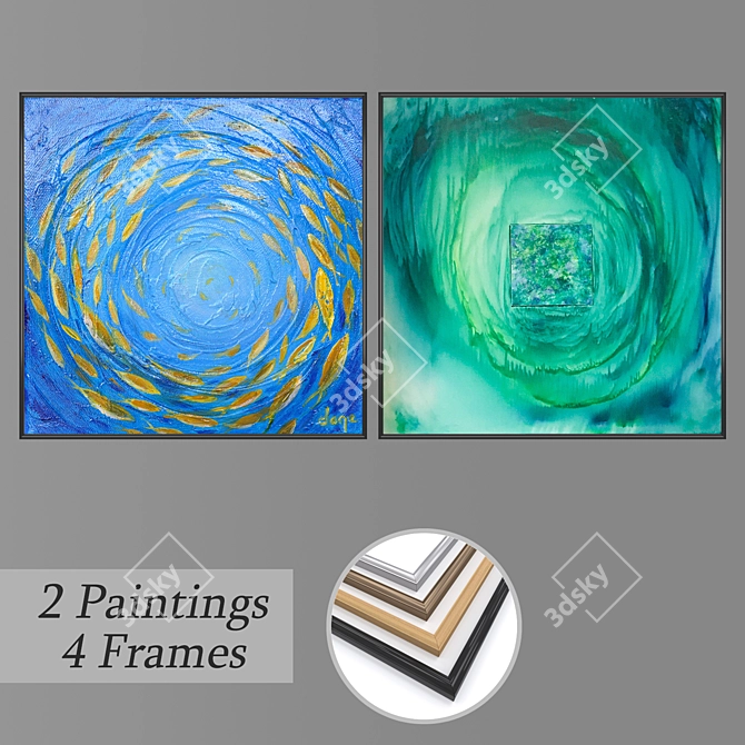 Elegant Wall Art Set 3D model image 1