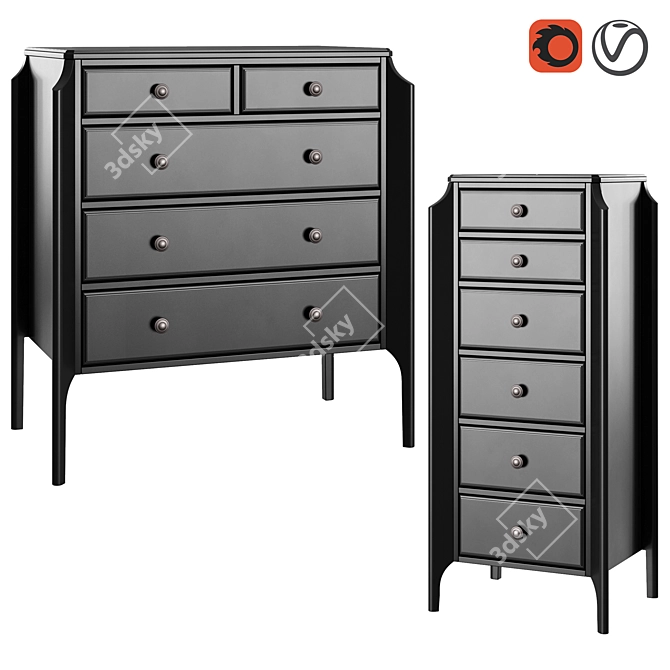 Dantone Le Visage Chest - Elegant Storage Solution 3D model image 1