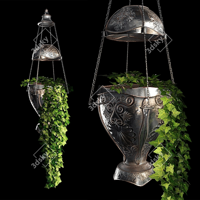 Ornamental Iron Ivy Planter 3D model image 1