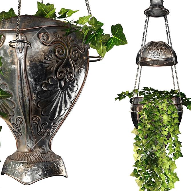 Ornamental Iron Ivy Planter 3D model image 6