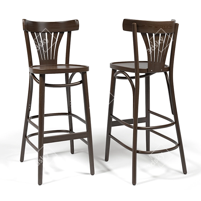 Sleek FameG Barstools Set 3D model image 2