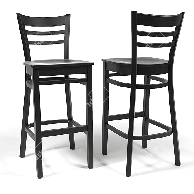 Sleek FameG Barstools Set 3D model image 4