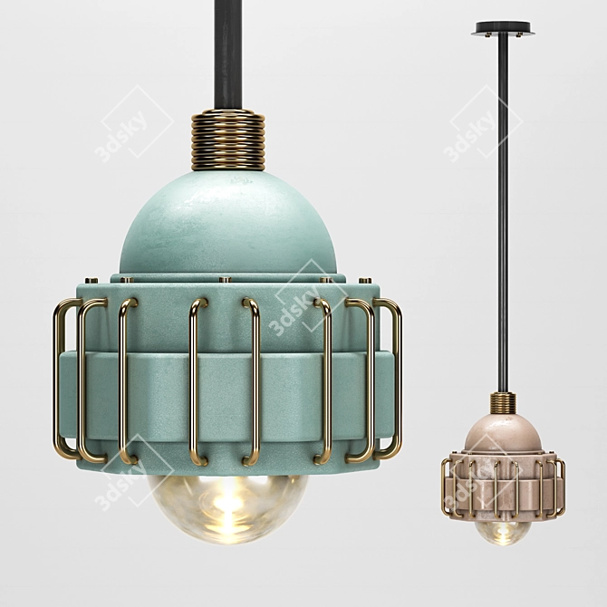 Loft Polygon Hanging Lamp 3D model image 1